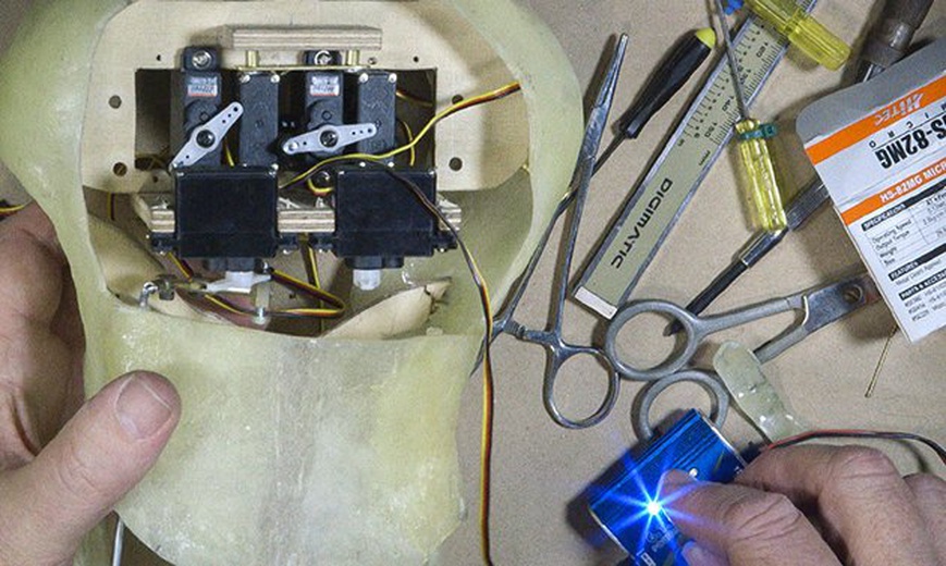 Build An Animatronic Head Servo Motor Installation Stan Winston School of Character Arts