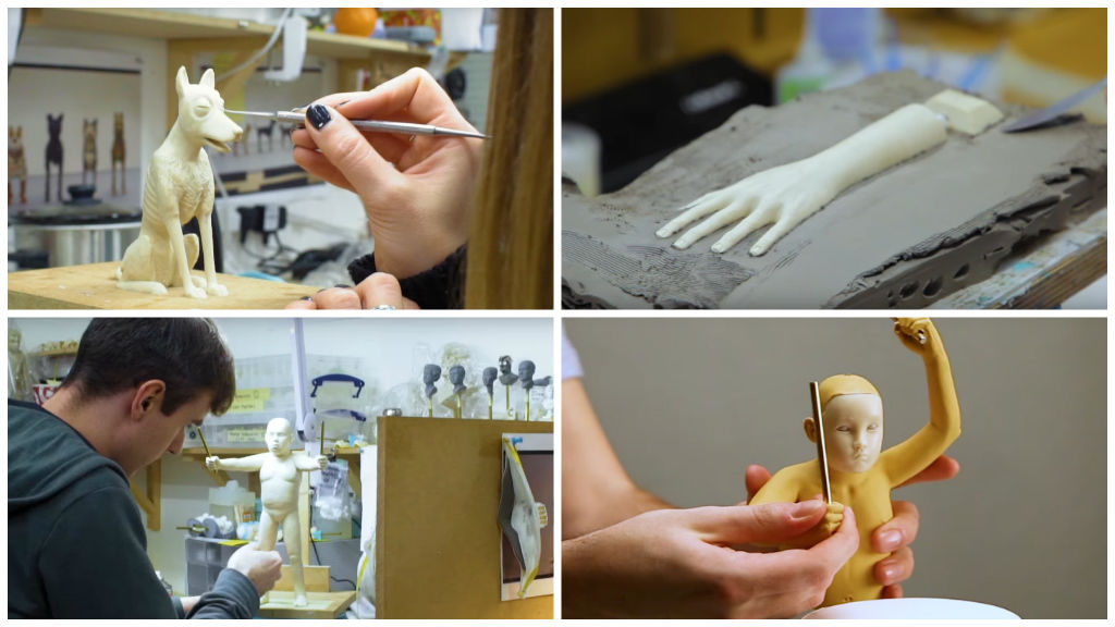 Sculpting and casting dog and human puppets.&nbsp;&nbsp;Images courtesy Fox Searchlight.