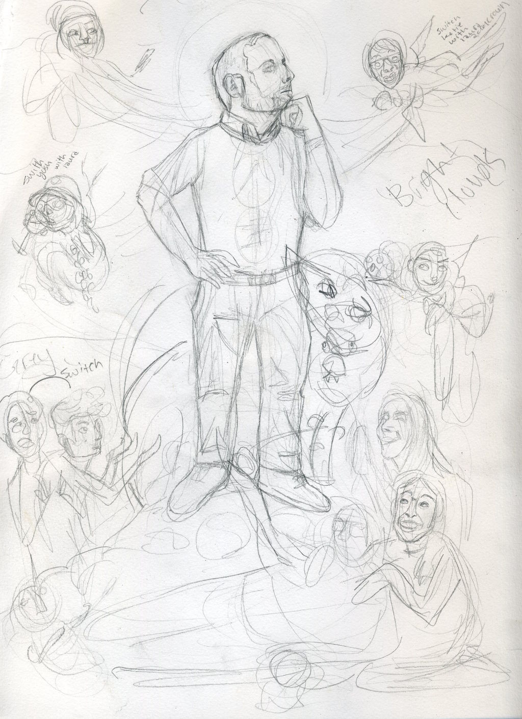Concept sketch honoring and glorifying Nolan May (East Hollywood High School’s Vice Principal). Art by Shae Naylor.