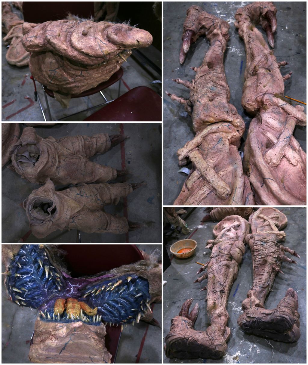 Various sections of the monster costume.