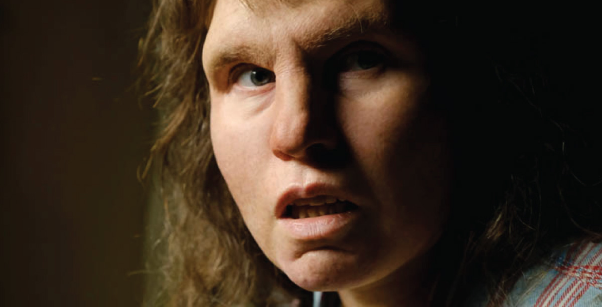 Eva Melander as customs officer Tina.