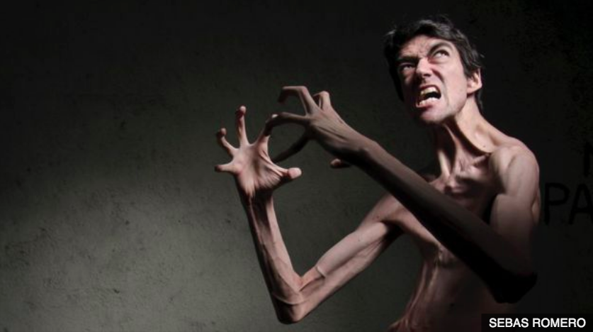 The Toeless Corpse performer Javier Botet. Image copyright Sebas Romero.
