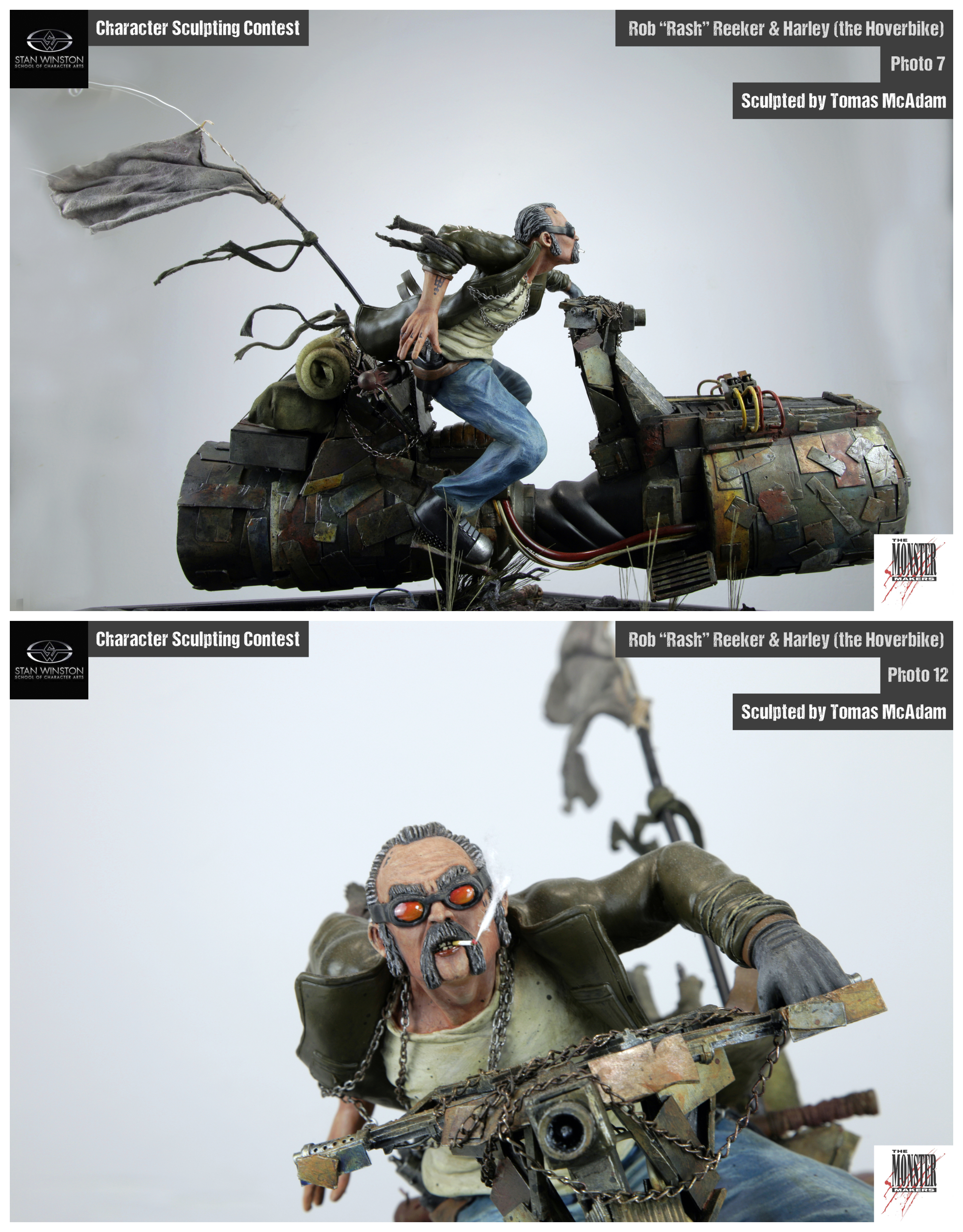 Rob “Rash” Reeker and Harley (the hoverbike) finished painted figure.