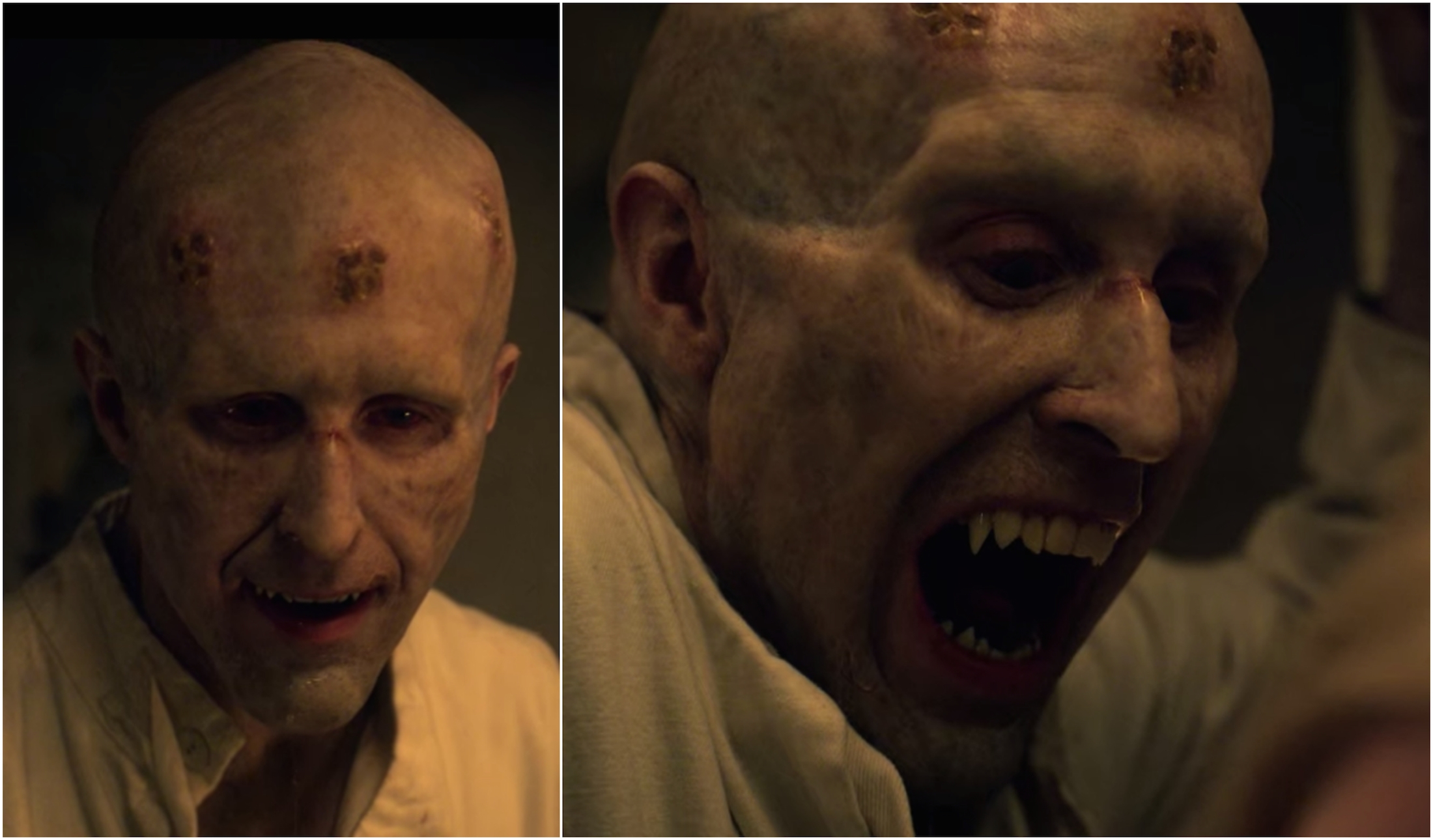 The final Harker makeup as it appeared on set.