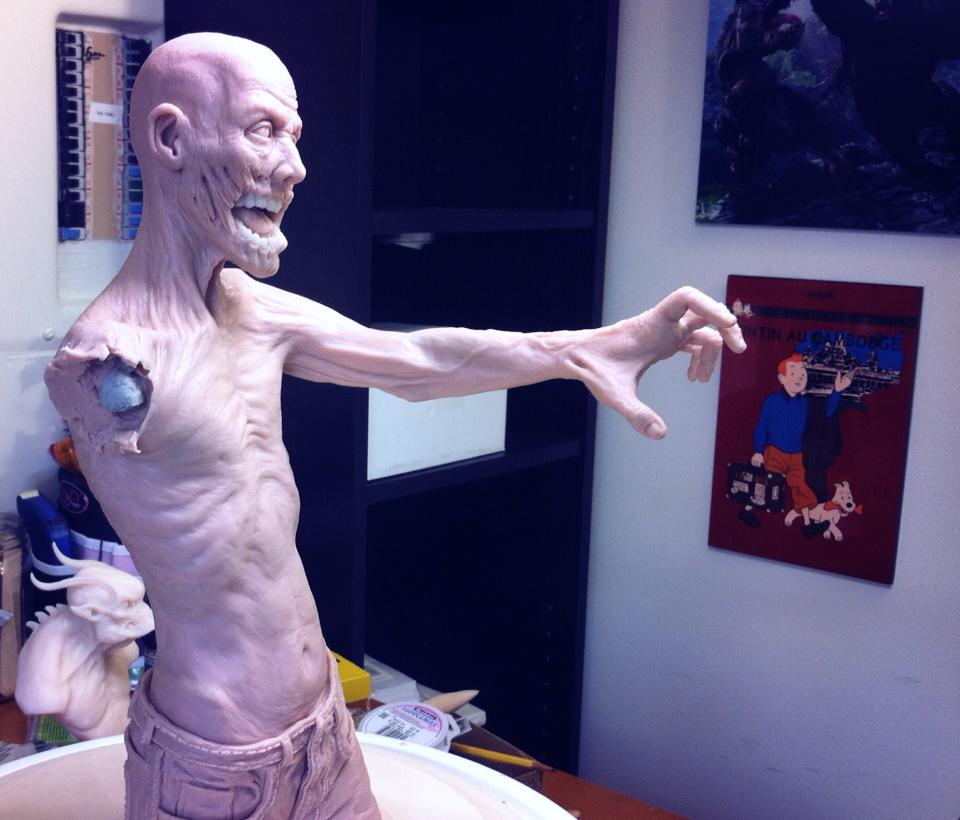 A zombie I sculpted traditionally with&nbsp;Super Sculpey.