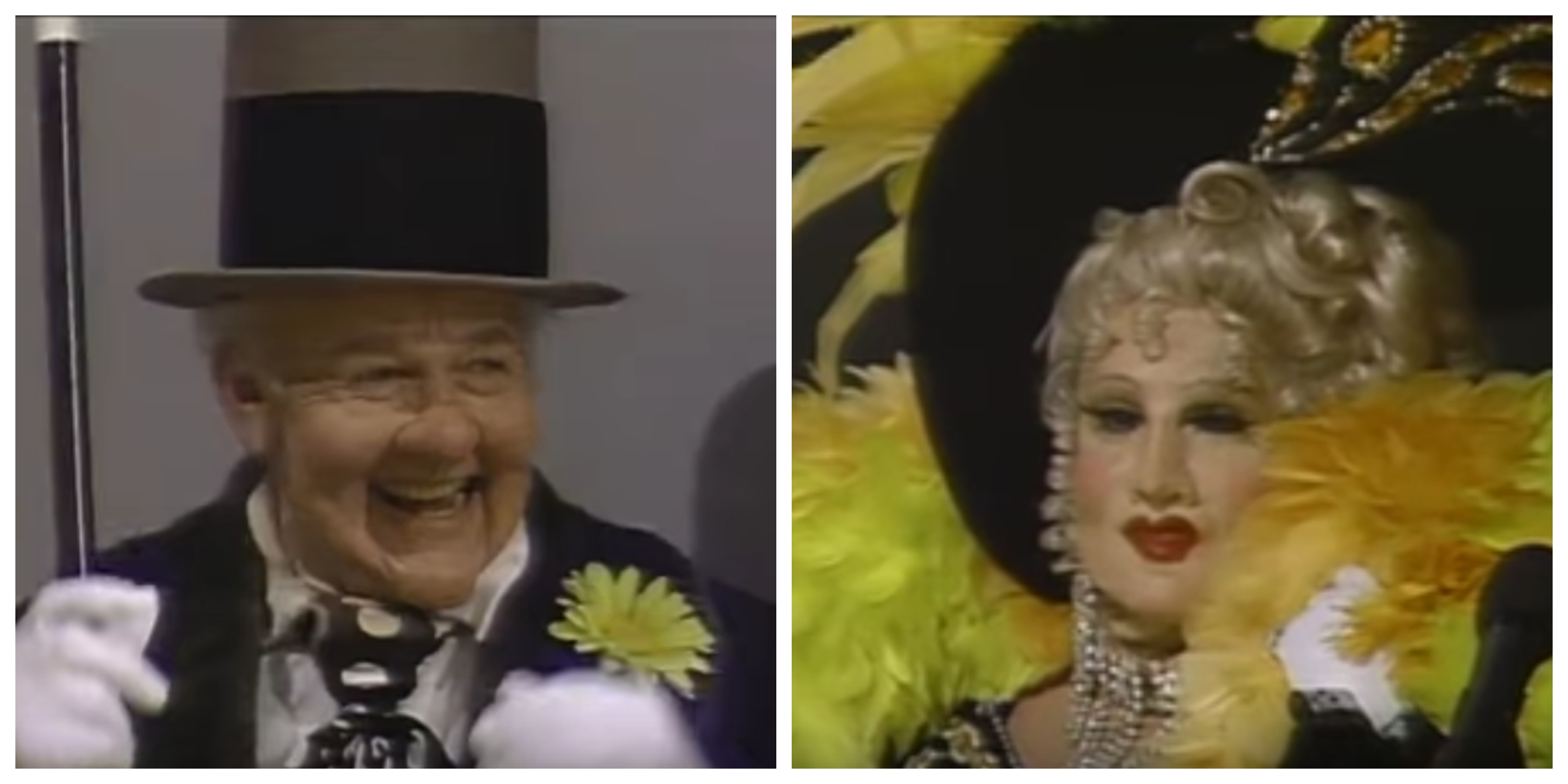 Alan Hale, Jr. as W.C Fields and Bob Denver as Mae West made up for the Dick Clark program Friday Night Surprise.&nbsp;Images courtesy Dick Clark Productions