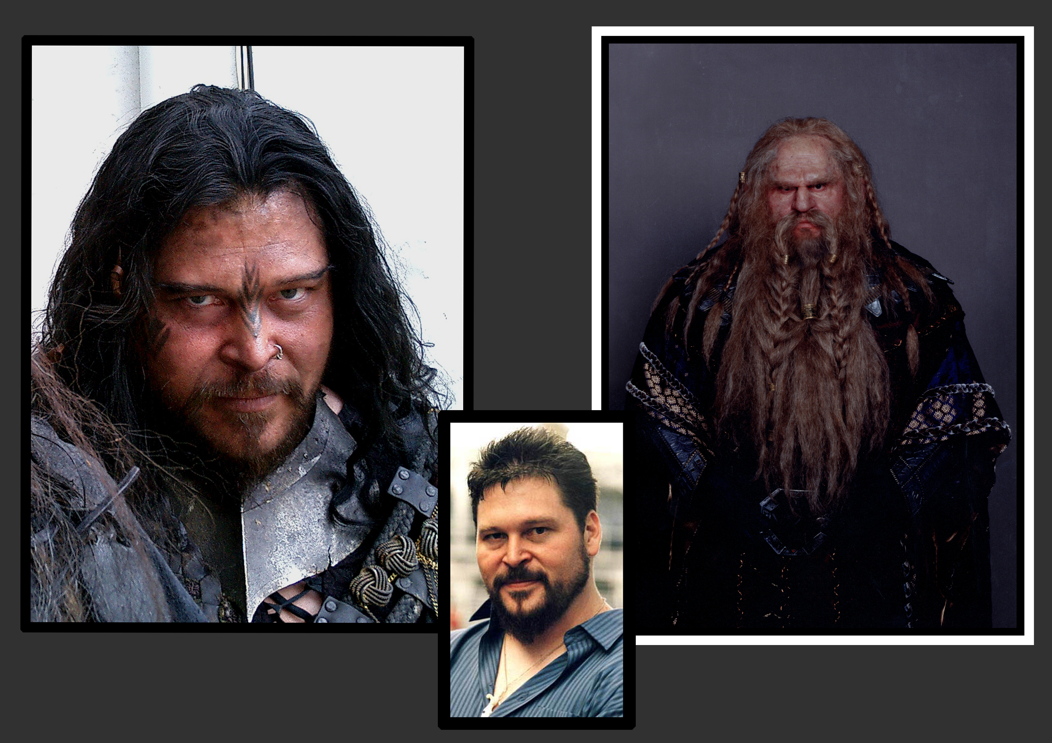 Recognize that guy? Gino Acevedo made up as two different&nbsp;characters from The Lord of the Rings films. Image source Weta Workshop/New Line Cinema