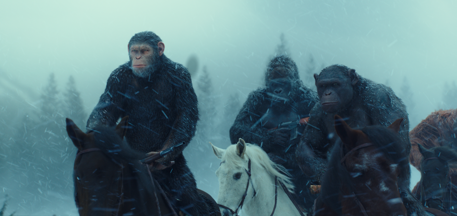 Depicting simians on horseback presented a technical challenge for the mo-cap performers in&nbsp;War for the Planet of the Apes. All images courtesy 20th Century Fox.