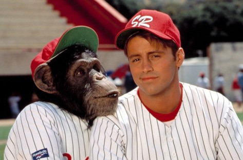 Ed, the baseball playing chimp and Matt LeBlanc. Image courtesy Universal Pictures