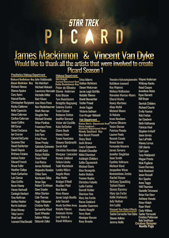 Star Trek: Picard Cast and Crew list