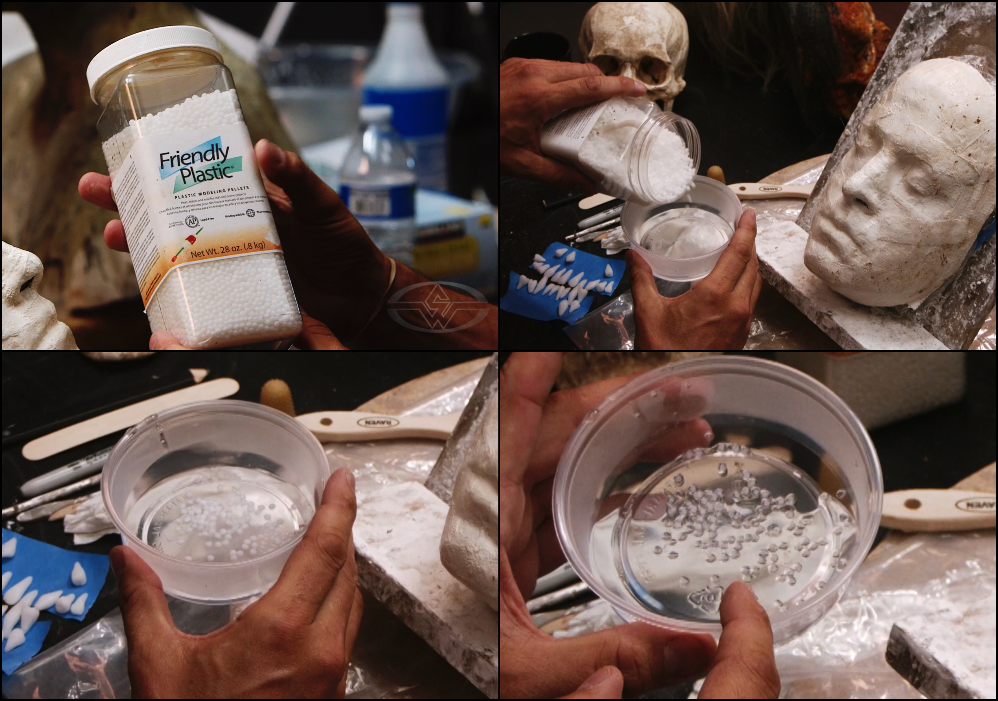 Friendly Plastic, a low temperature, non-toxic plastic that comes in pellets you can heat and mold by hand.