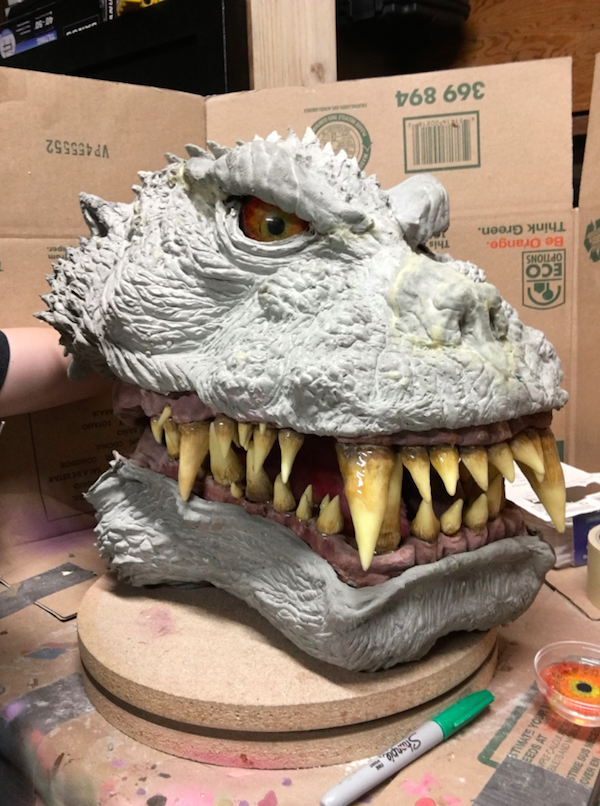 A close-up of the&nbsp;Fusion Godzilla head.