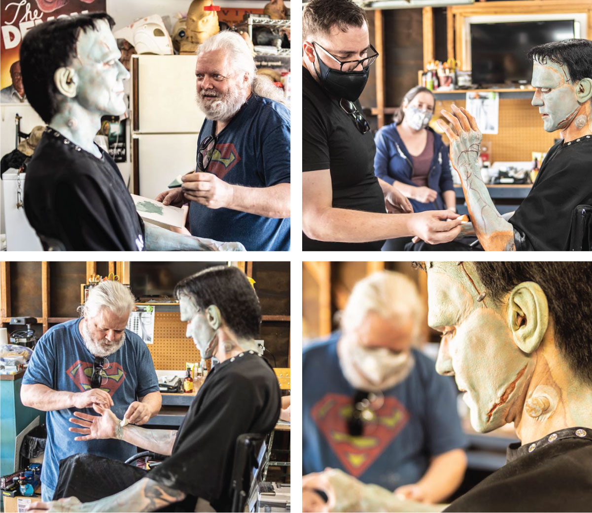 David T. Woodruff & Andy Schoneberg painting on actor, Matt Wiggins.