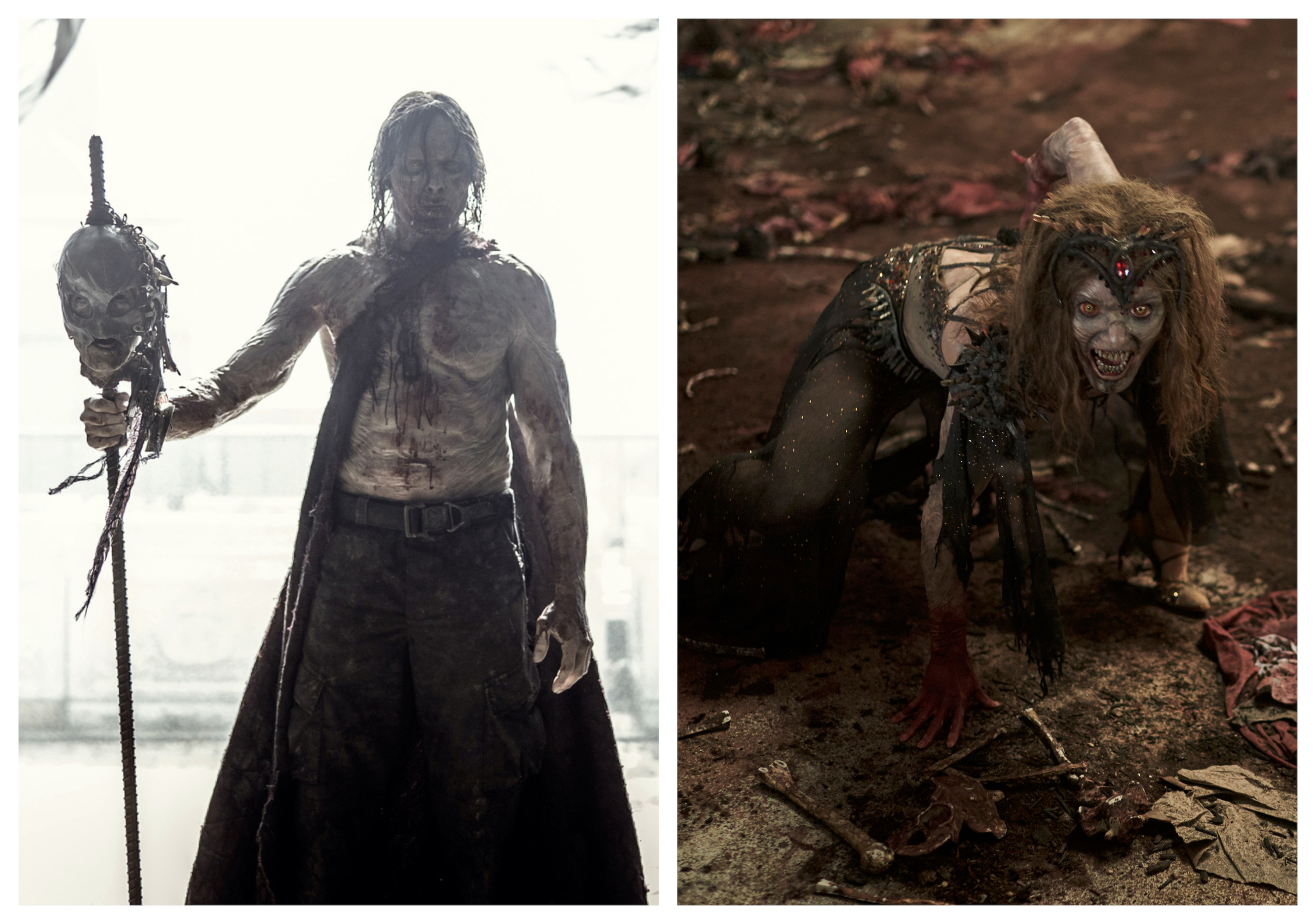 The 'Alpha' King and Queen of the zombies, portrayed by Richard Cetrone and Athena Perample.  Images courtesy Netflix.