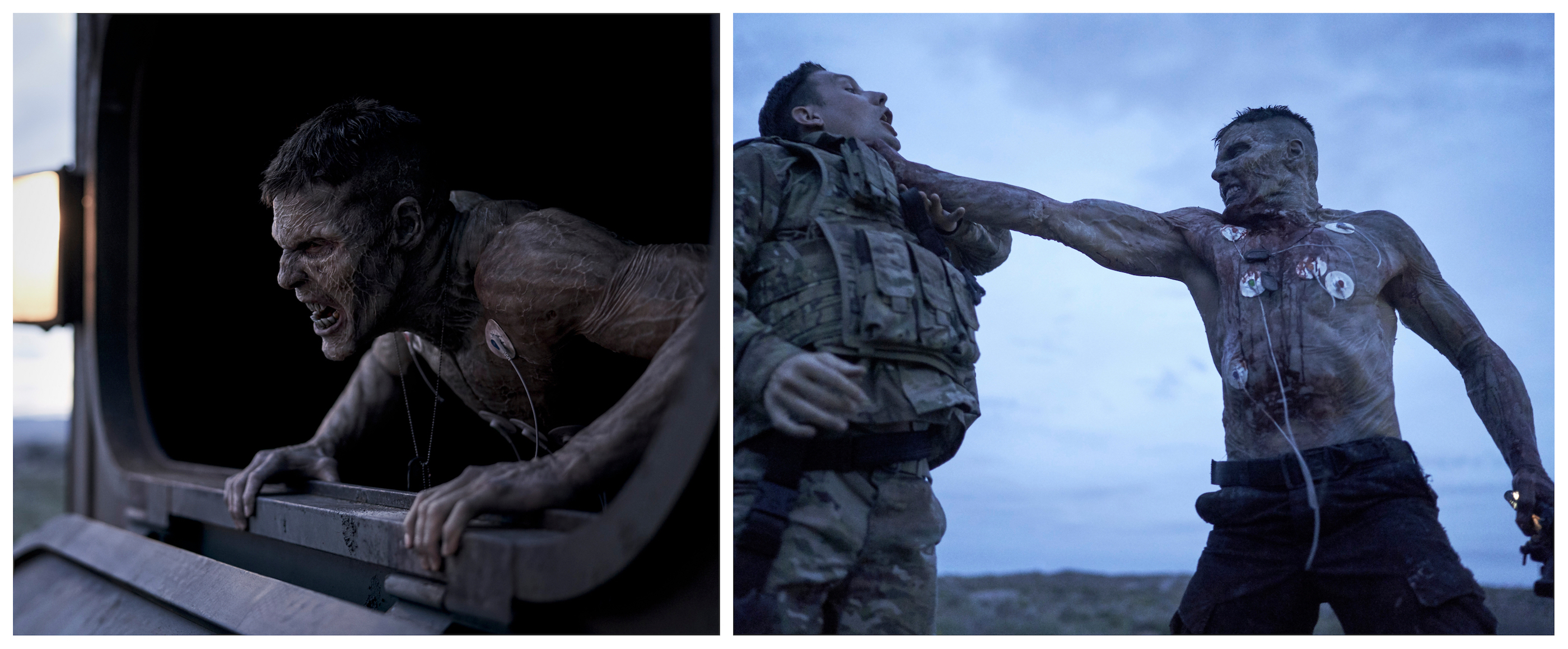 Zeus as he appears at the beginning of Army of the Dead during his violent escape from a military convoy.  Images courtesy Netflix.