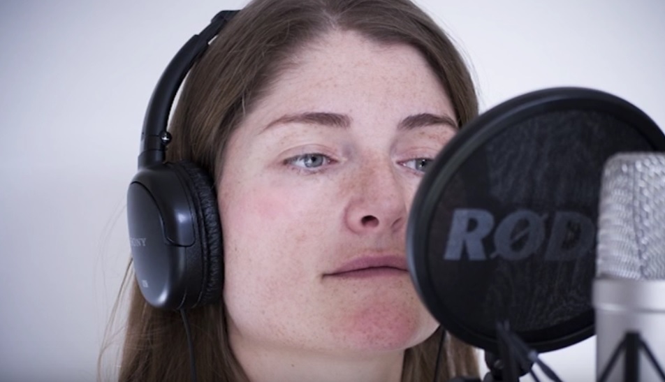 The voice of E.V.E. is performed by voiceover artist Lucia Jones.  Image courtesy Lucia Jones.
