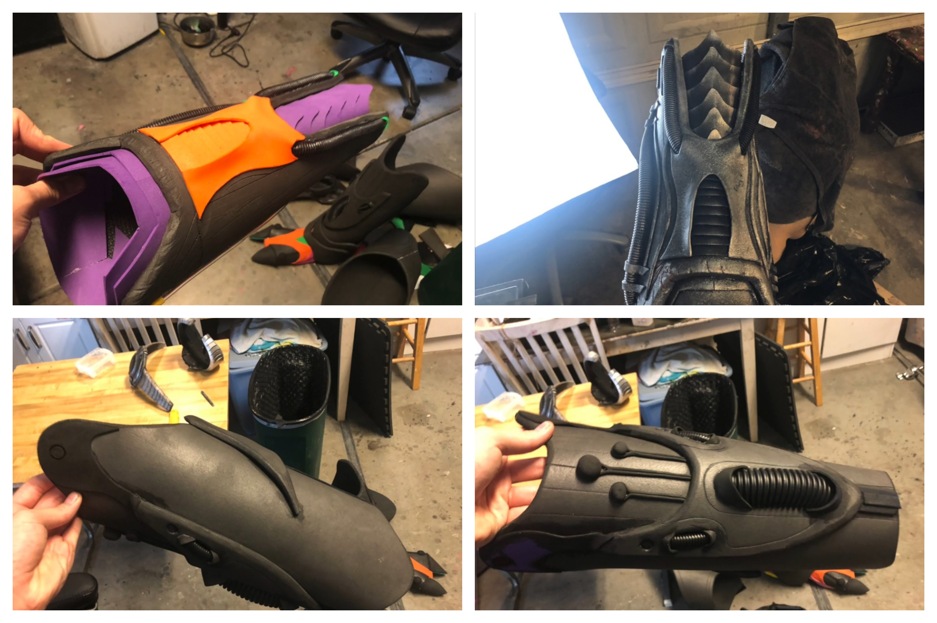 Noah built many of the alien suit pieces for Incursion out of EVA foam and plastic tubing.