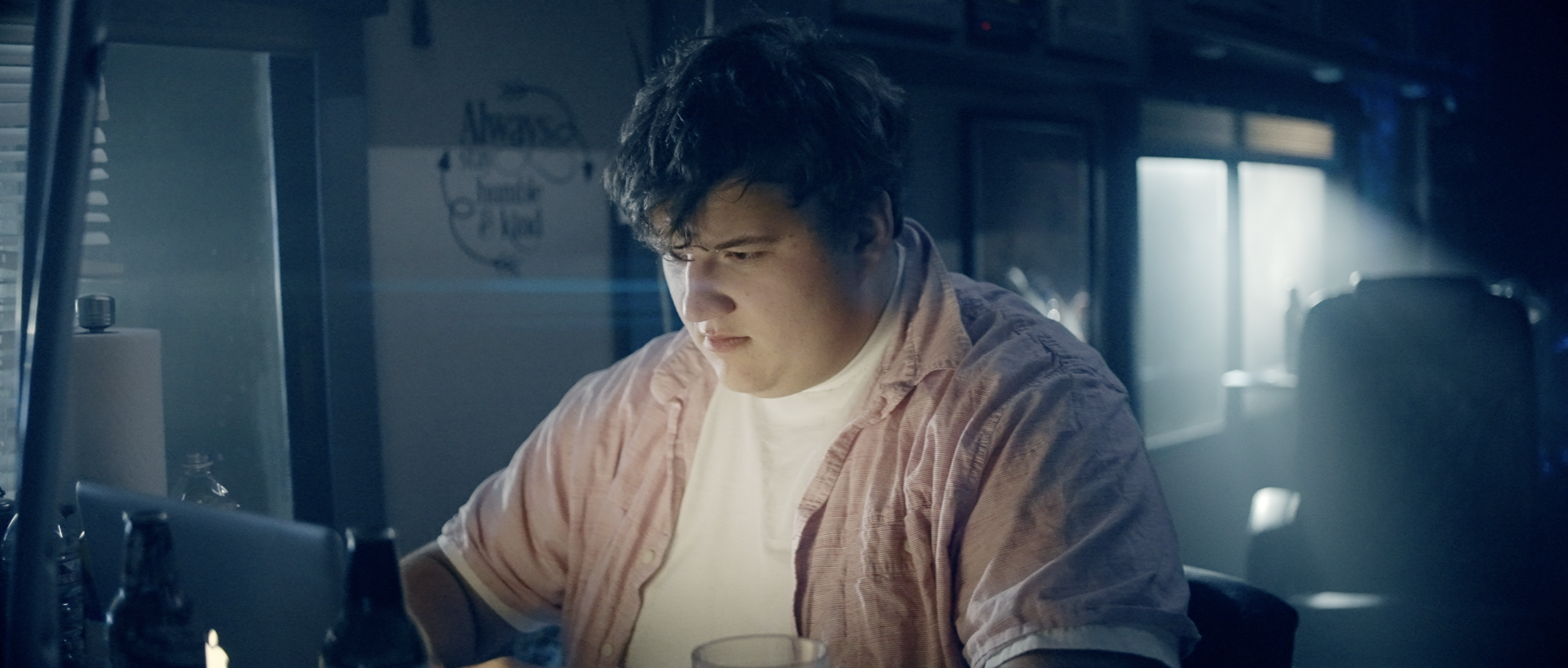 Mathew, played by Eric Cregor, in his messy RV.