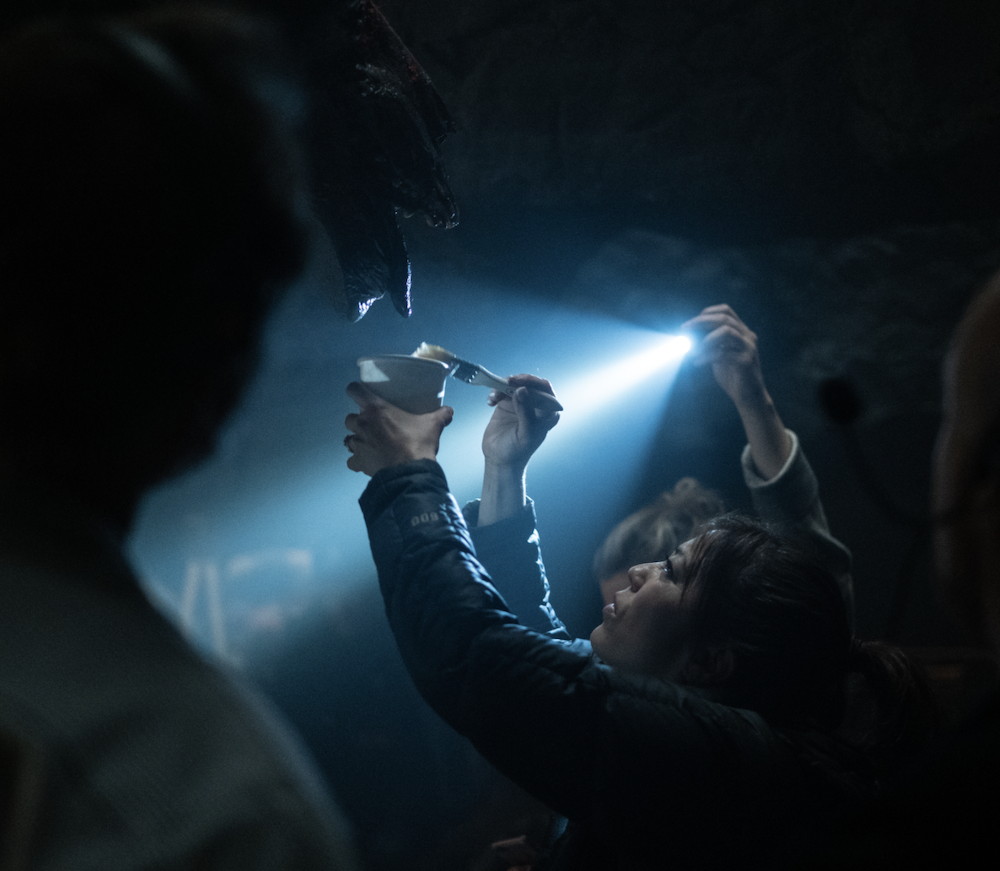Readying the Wendigo for its closeup on the mine set. Image courtesy Fox Searchlight.