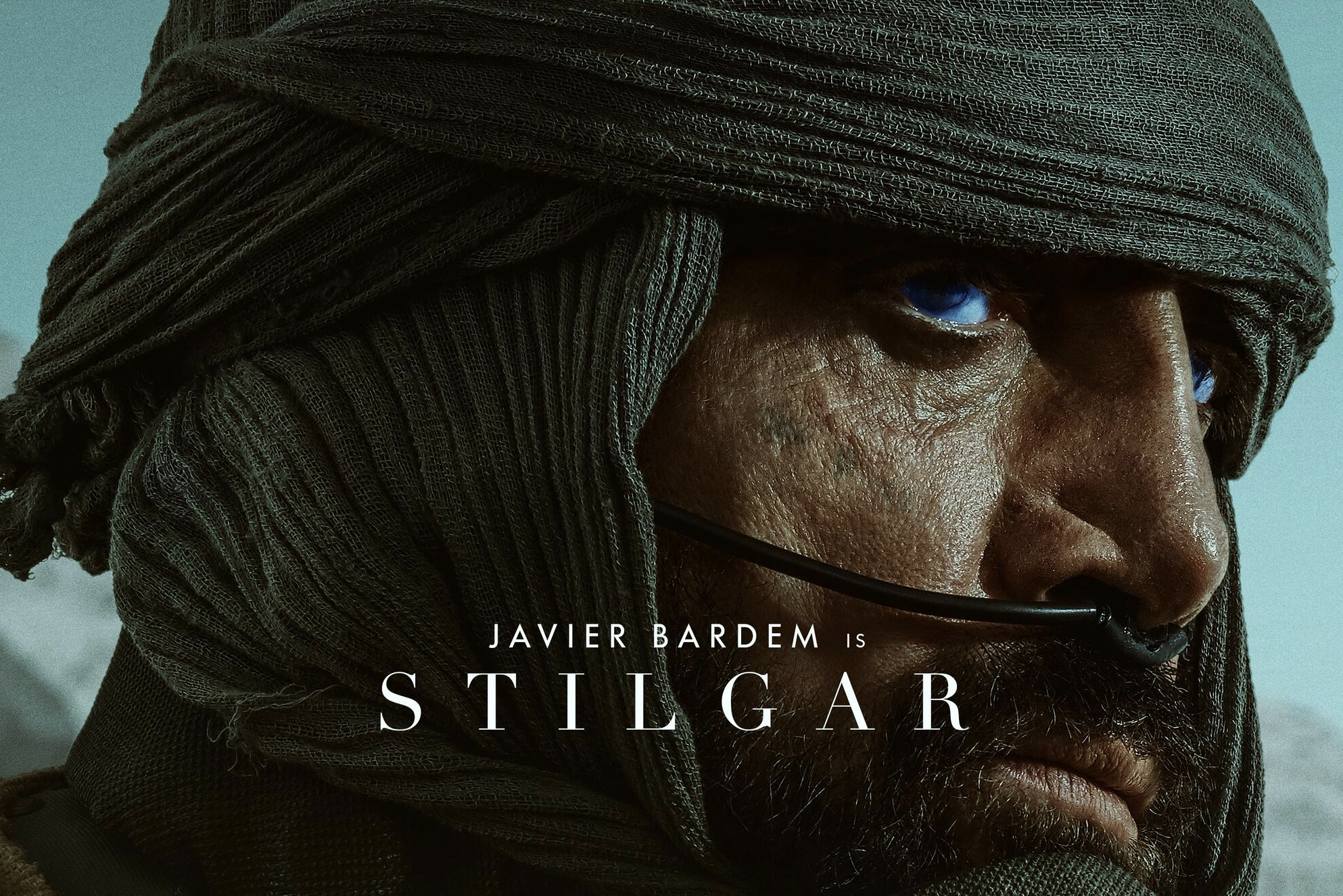 Promo image of Javier Bardem as Stilgar. Image courtesy Warner Bros.