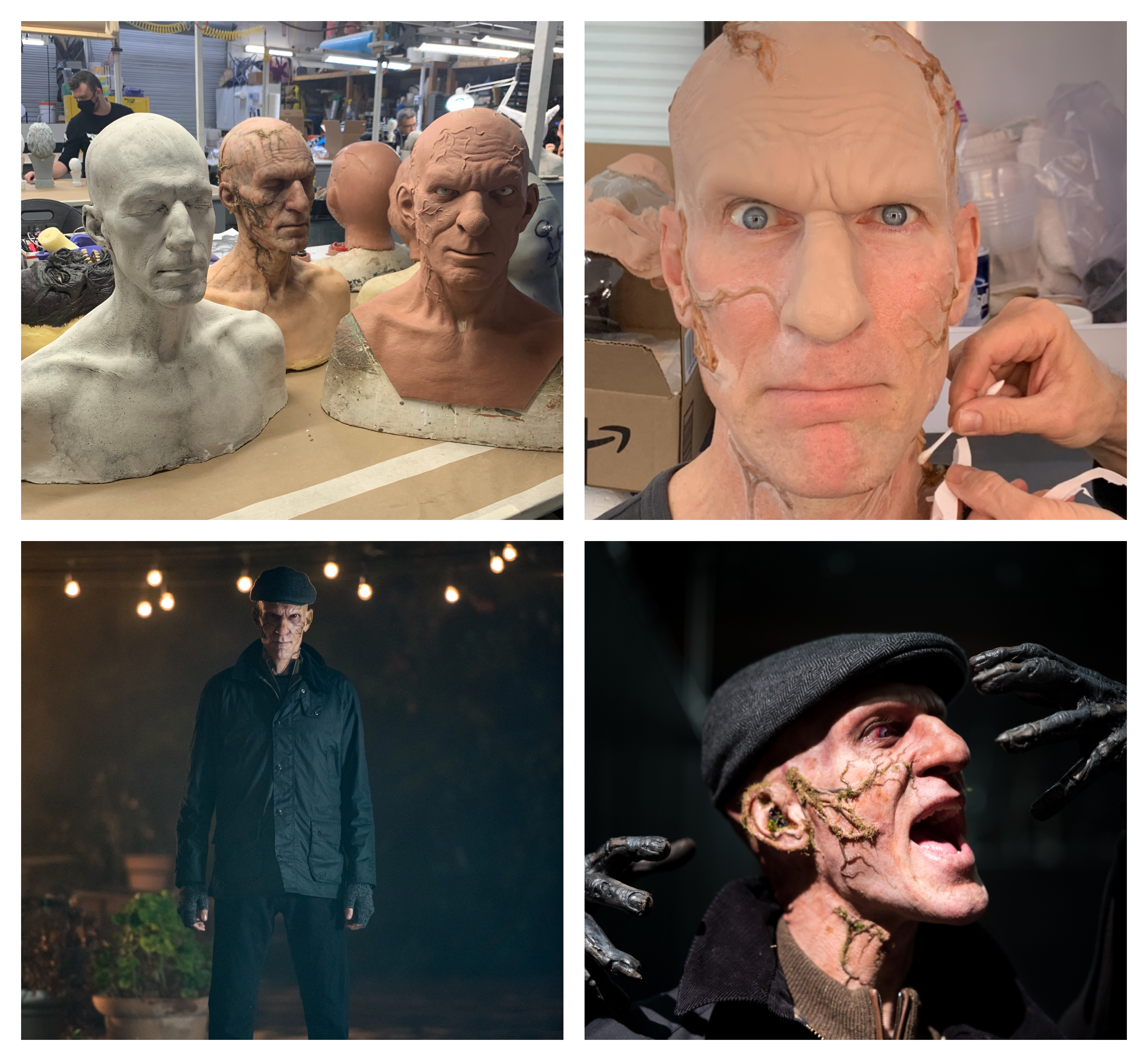 Marti Matulis in caretaker makeup. Top right picture credit: Kyra Gardner. Images courtesy Alterian Inc./Open Road Films.