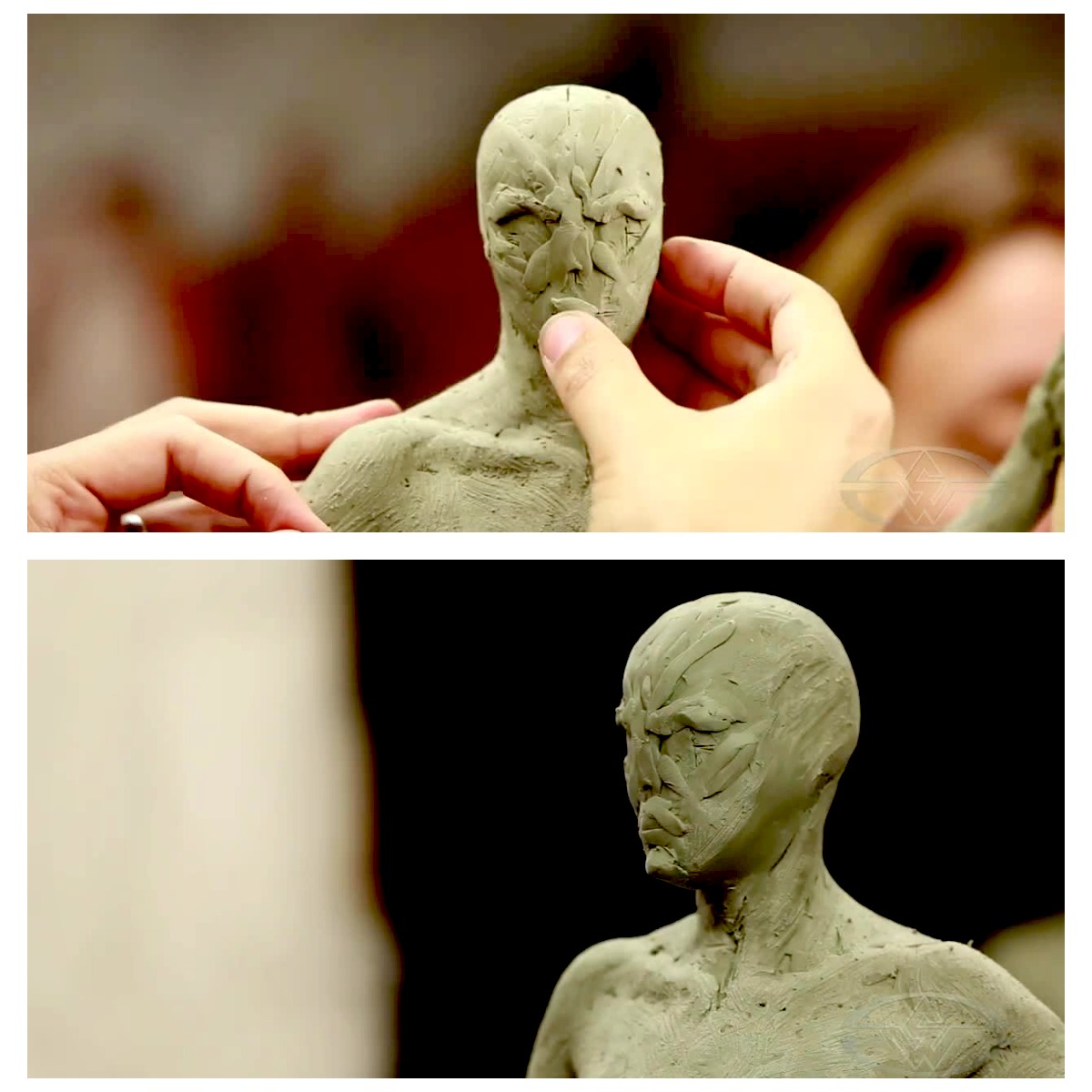 Before adding any detail, just playing with general forms, Alfred can determine the overall profile he wants in his sculpture.