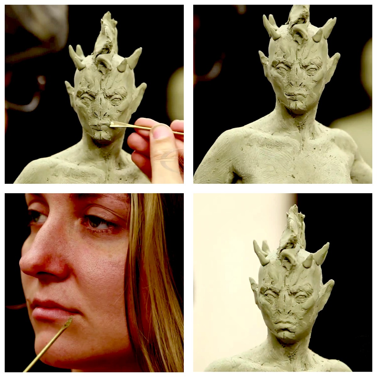 Alfred Paredes choose to incorporate the bow-shaped lips of his model Aubriana Zurligen into his sculpture.