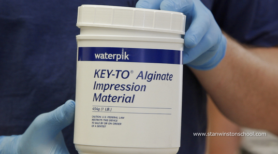 Dental alginate is a faster setting and cheaper alternative to dental silicone. However, unlike silicone, alginate is a single-use material as it shrinks substantially when it dries.