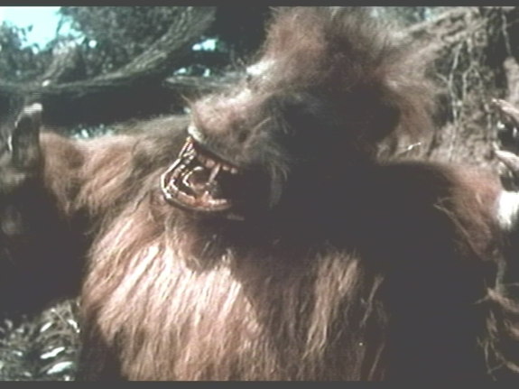 Ray Crash Corrigan as the giant gorilla (or more accurately, a giant sloth) in the film, Unknown Island&nbsp;(1948).