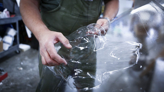 Dave Penikas creates a vacuform of the core.