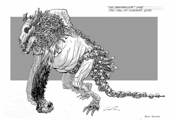 Bramblegor creature design sketch by Guy Davis.