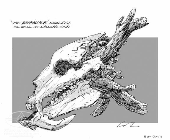 ramblegor creature head design by Guy Davis.