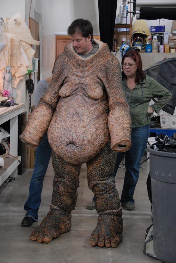 Kevin McTurk volunteers to test fit Spectral Motion's "Crone" suit from Hellboy&nbsp;2.