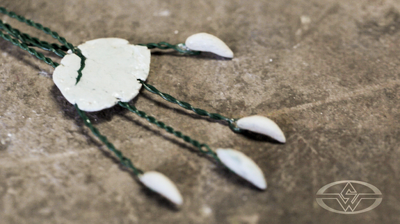 This floral wire skeleton is posable and grippy enough to take the latex and built-up fiber.