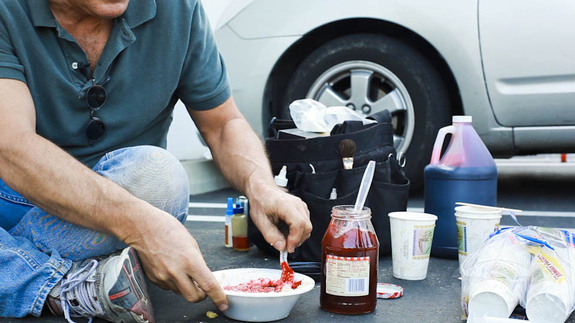 Crafts Services is the watering hole on set. You'll always find someone hanging around, snacking. This may be your ONLY HOPE in finding an organic standin for BRAINS and BLOOD.