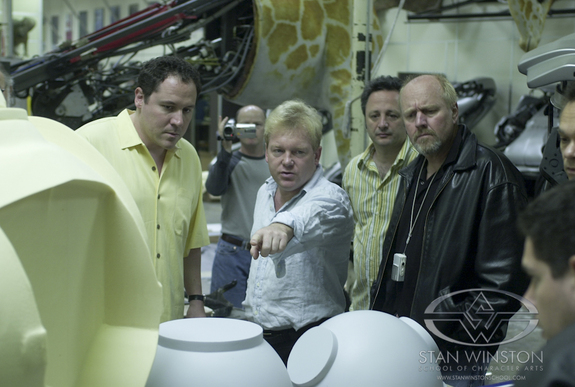 At SWS, Shane Mahan guides Jon Favreau through a progress review for Zathura.