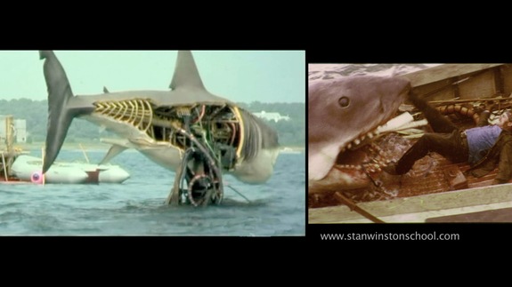 “Bruce” the mechanical shark in some behind-the-scenes photography from Jaws, part of Greg Nicotero's immense photo collection.