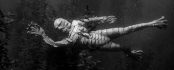 The Creature in action as he’s being hunted underwater.