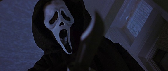 The iconic knife-wielding antagonist, Ghostface.