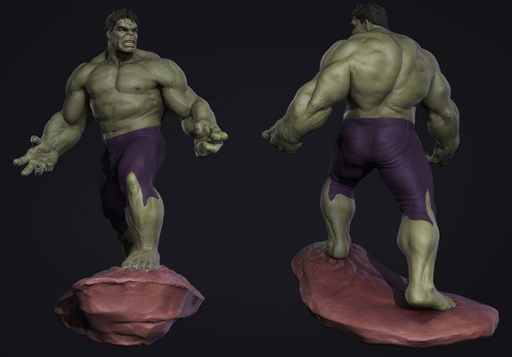 Legacy Effects' 3D Hulk maquette for The Avengers.&nbsp;ZBrush Sclupt by Josh Herman.