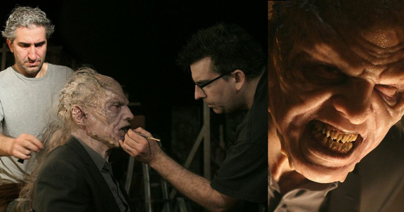 Applying the Helek makeup on set and the final look, ready for a close-up.
