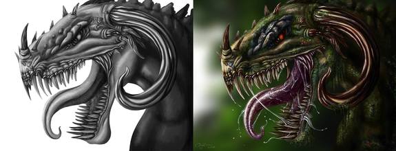 Emka's dragon, created in Photoshop.