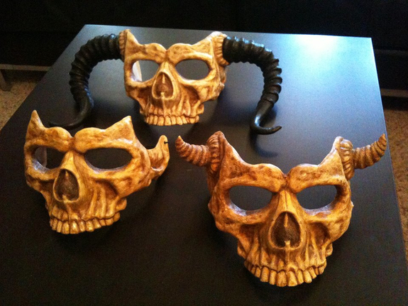 3 varieties of Schneider's neoprene rubber skull mask.