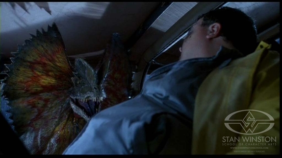 Nedry's final moment before the Spitter attacks.