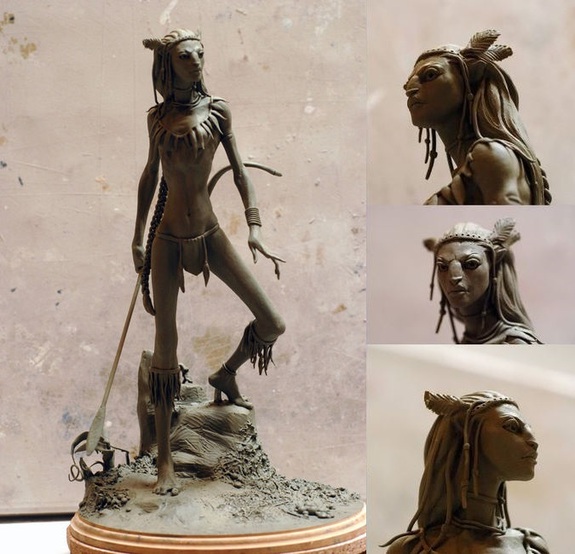 Jordu Schell's full-body maquette for Neytiri was roughly 15 inches tall.