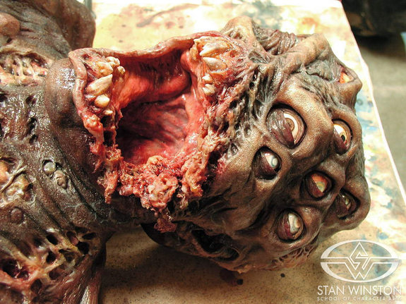 Close shot of the Carmack imp puppet.