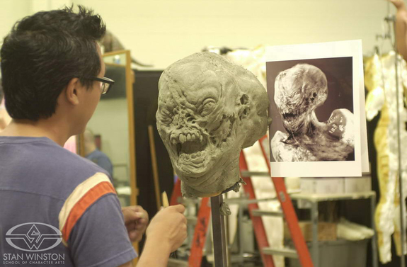 Based on Aaron Sims' design,&nbsp;Eddie Yang sculpts the Carmack imp head.