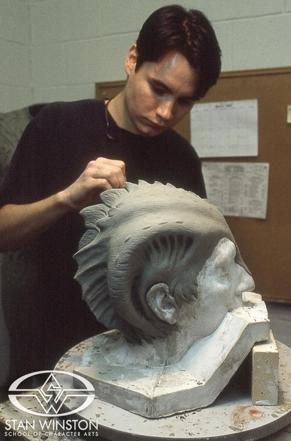 Jason Matthews sculpts Alan Rickman's pseudo-alien headgear.