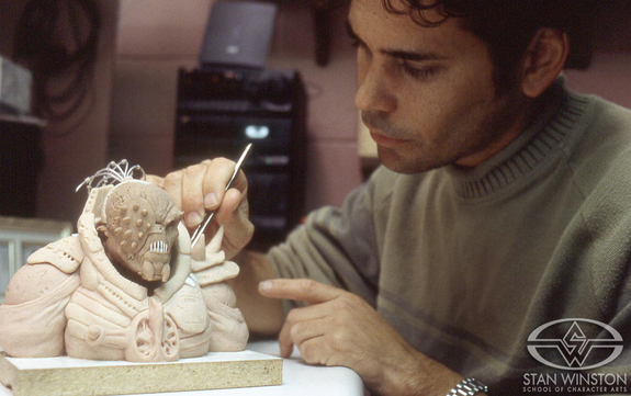 Christopher Swift sculpts miniature Sarris maquette.