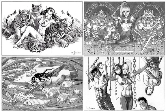 Mike Hoffman's characters Tigress, Octavia and Squid Girl by Tom Stone.
